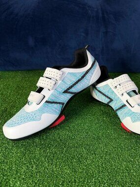 ULTIANT Cycling Shoes Unisex EU 45 White Blue Peloton Look Delta Cleats SPD NWT
